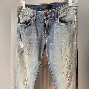 Distressed Light Blue Jeans